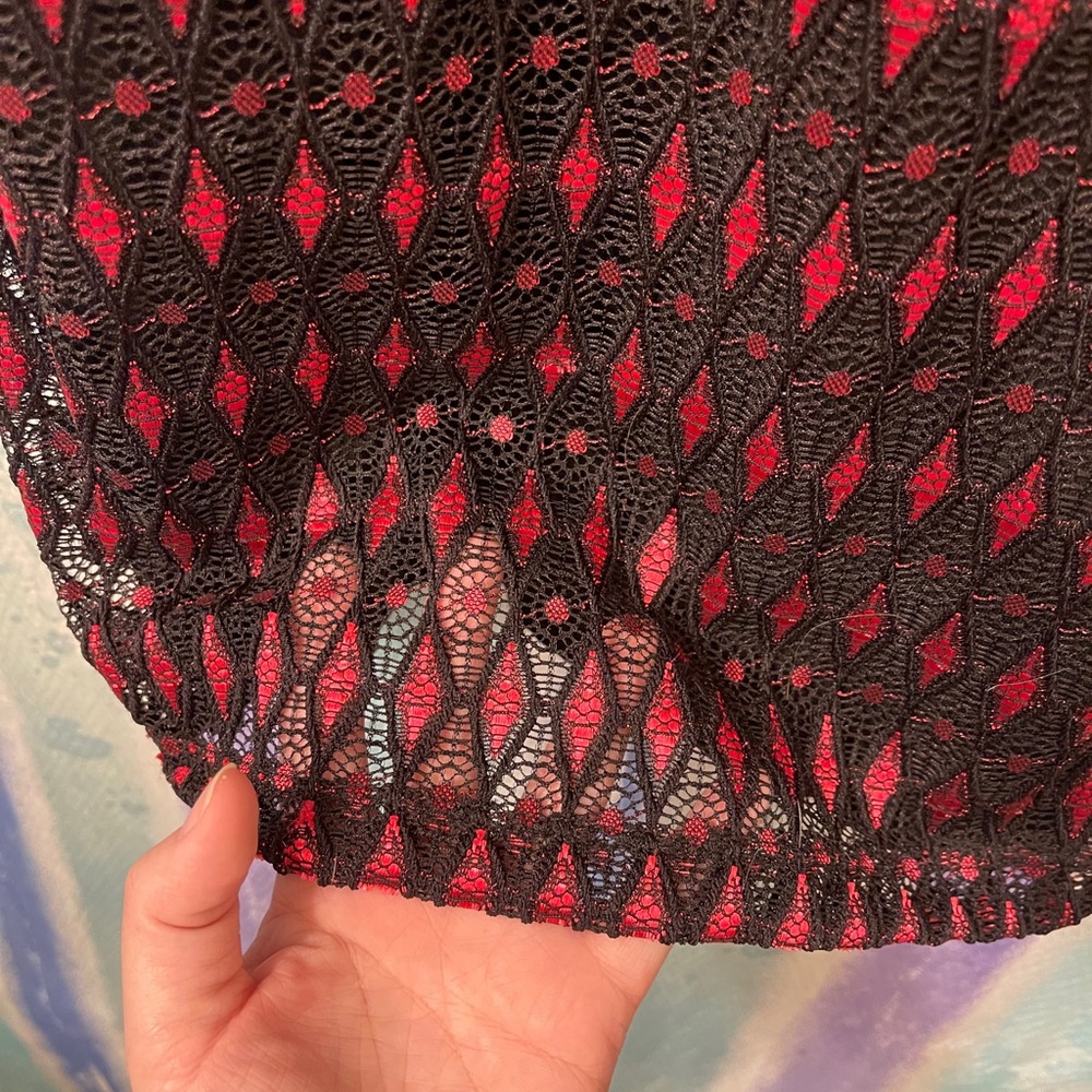 NWOT lacy black and pink dress - Picture 2 of 6